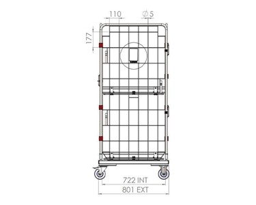 Richmond Wheel & Castor Co - Roll Cage with 2 Half Doors + 1 Full Door - Z Base (RCR411) | 4 Sided 
