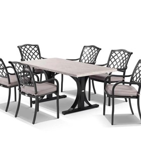 Outdoor Dining Setting | Luna Table With Florentine Chairs -7pc 