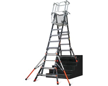 Little Giant - Adjustable Fibreglass Platform Ladders | Safety Cage