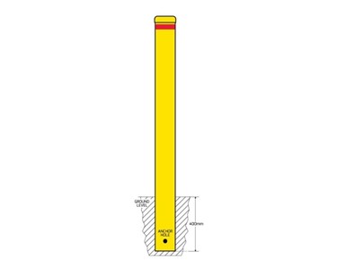 140mm Steel Bollards - Yellow (In-Ground)