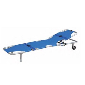 Wheeled Folding Emergency Stretcher with Backrest