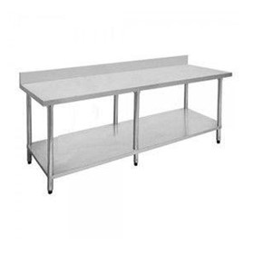 Stainless Bench 2100 W x 600 D with 100mm Splashback