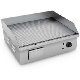 Ribbed Stainless Steel Electric Griddle