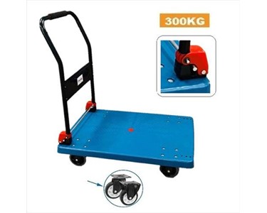 Platform Trolley | With High Hand & Hand Trolley | 300KG | BLUE