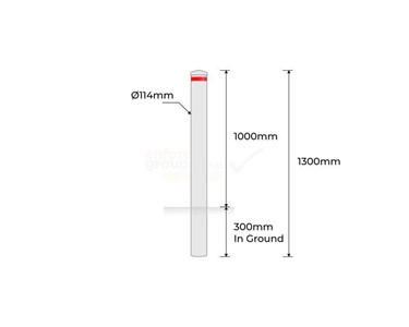 Bollard 114mm In Ground Hot Dipped - Galvanised | B114-IG-Gal