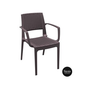 Capri Arm Chair, Stackable & Lightweight - Chocolate