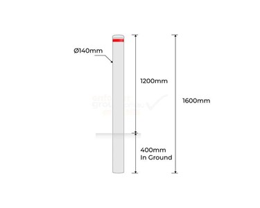 In Ground Bollard 140mm Hot Dipped Galvanised | B140-IG-Gal