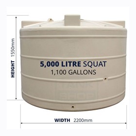 5000 Litre “Squat” Round Poly Water Tank