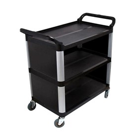 3 Tier Covered Utility Cart Black