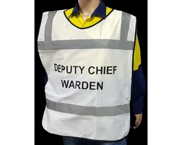 Proactive Group Australia - Warden Vest - White Deputy Chief Warden