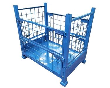 Mitaco - Narrow Pallet Cage Storage / Collapsible / Foldable Sides / Stackable
