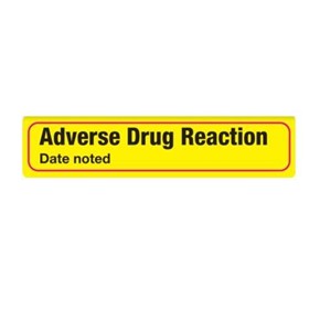 Adverse Drug Reaction Label | with Dated noted: