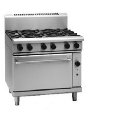 Commercial  6 Gas Burner stove with Static Oven 800 Series RN8610G