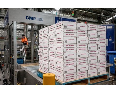 Turnkey Canning Line Solution - Conveyors, wraparound case packer, CMP palletiser