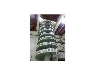 Spiral conveyors are ideal where space is limited