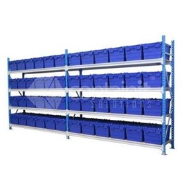 Longspan Shelving with Attached Lid Containers | Storeman