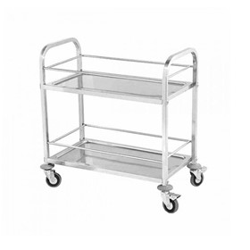 2 Tier Stainless Steel Cart Service Trolley Large 950W X 500D X 950H