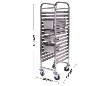 SOGA - Gastronorm Trolley 16 Tier Stainless Steel Suits GN 1/1 Pans