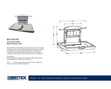 Britex - Horizontal HDPE Baby Change Table