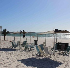 Finbrella Beach Umbrellas at All My Friends, NYD 2016 Finbrella Beach Umbrellas at All My Friends, NYD 2016