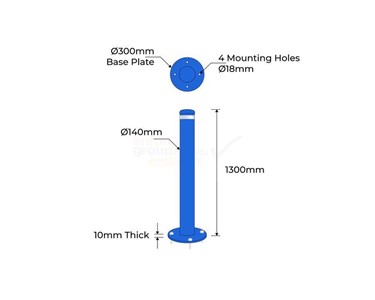 Surface Mounted Bollard Disabled Parking 140mm | B140-DP-SM-BLUE