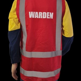 Zip Up Warden Vest - Red Warden