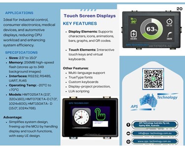 APS Technology Australia - Touch Screen Displays