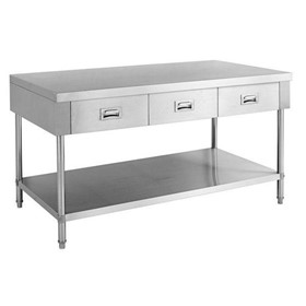 Stainless Steel Bench With 3 Drawers 1200 W X 600 D