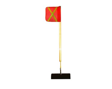 ACOT500 - Safety Flag with Red Light on Top and Square Flag | 1.2m 