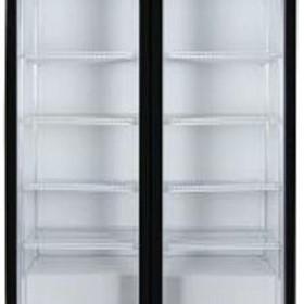 LED Upright Display Eco Chiller Black | GM1000LBECO Flat Glass 2 Door