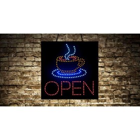 Animated Open Coffee LED Sign