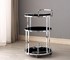 Table Direct - Cocktail Trolley Chrome with Black Glass Shelves