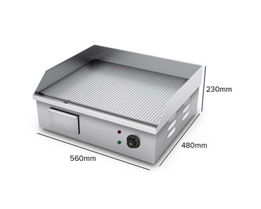SOGA - Ribbed Stainless Steel Electric Griddle
