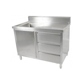 Single Sink Cabinet 1200 W x 700 D with Left Bowl and 150mm Splashback