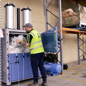 Pneumatic Baler at Liquex Logistics has Reduced Waste Collections from Twice a Week to Once a Month