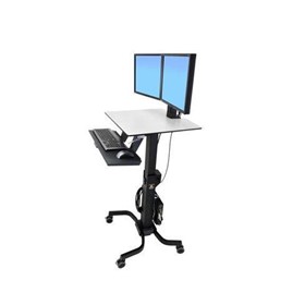 Computer Cart | WorkFit-C, Dual Sit-Stand Workstation