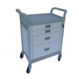 Modular Utility Medical Trolley with 4 Wide Drawers