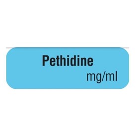 Drug Identification Label - Blue | Pethidine 10x35 op