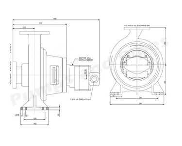 Southern Cross - 100x65-250 Water Truck Hydraulic End Suction Pump 