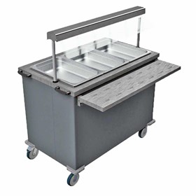 Mobile Bain Marie With Hot Cupboard and Heated Gantry