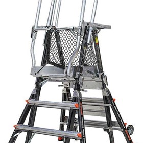 Adjustable Fibreglass Platform Ladders | Safety Cage