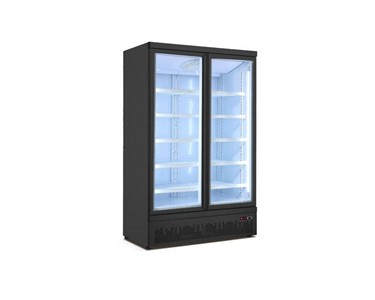 F.E.D - Thermaster LG-1000BGBMF Double Black Door Supermarket Freezer 