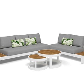 Outdoor Teak Platform Lounge Setting | Aspen 5 Seater 