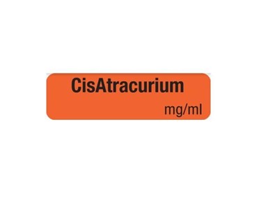 Medi-Print - Drug Identification Label - Red | CisAtracurium mg/ml