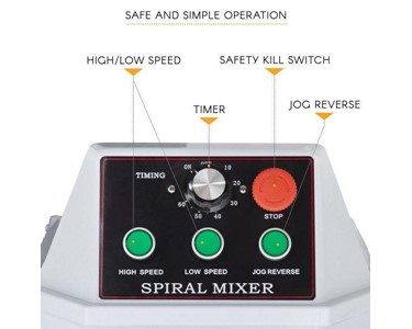 Aus Kitchen Pro - Spiral Dough Mixer 20 Litre – 2 Speed – Commercial