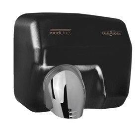 Hand Dryer | Saniflow hand dryer, rotating nozzle, auto. Black steel.