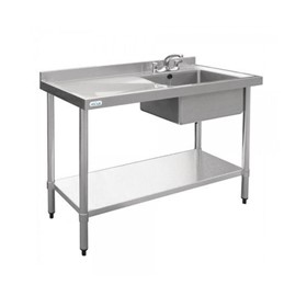 Stainless Sink Bench with Single Right Bowl | 1200 W x 600 D 
