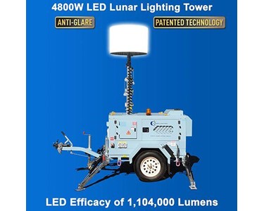 Lunar Lighting - Lighting Tower | Mobile LED Lunar | 4800W 48V DC 360° Anti-Glare