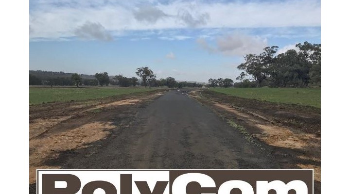 Start of failed road ready for PolyCom Stabilisation Treatment in VIC