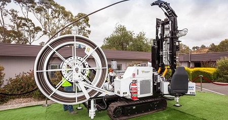 The Coiled Tube drill rig developed by CU researchers. (Image: Curtin University)